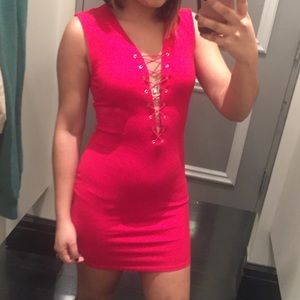 Red mini dress